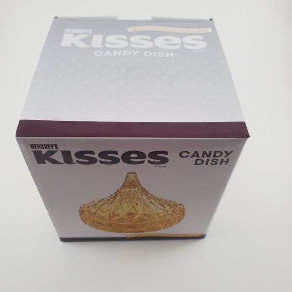 Hershey’s Kisses Crystal Covered Candy Dish Gold Godinger 5" Iridescent Glass - Picture 6 of 7